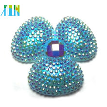 wholesale resin cabochon AB rhinestone flat back flower beads